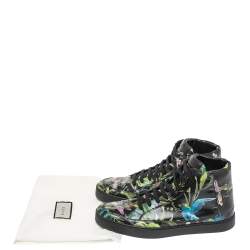 مملوكة مسبقًا Gucci Multicolor Black Shangai St.Tropical Print Leather Lace Up Sneaker Size 43