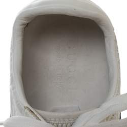 Gucci White Micro Guccissima Leather Web Detail Sneakers Size 42.5