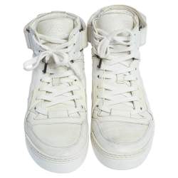 Gucci White Leather New Basketball High Top Sneakers Size 42.5