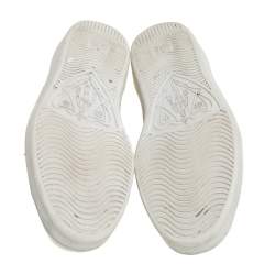 Gucci White Leather Ace Web Detail Low Top Sneakers Size 44