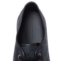 مملوكة مسبقًا حذاء رياضي غوتشي منخفض من أعلى كانفاس GG و جلد كحلي/ أسود مقاس  43