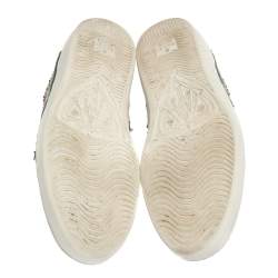 Gucci White Leather Ace Dragon Embroidered Low Top Sneakers Size 41.5