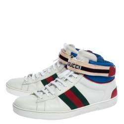 Gucci White Leather Ace High Top Sneakers Size 43