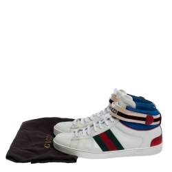 Gucci White Leather Ace High Top Sneakers Size 43