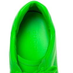 Gucci Green Perforated Leather Low Top Sneakers Size 43