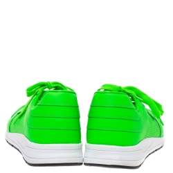 Gucci Green Perforated Leather Low Top Sneakers Size 43