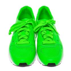 Gucci Green Perforated Leather Low Top Sneakers Size 43