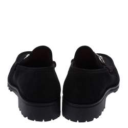 مملوكة مسبقًا Gucci Black Suede 1953 Horsebit Loafers Size 43.5