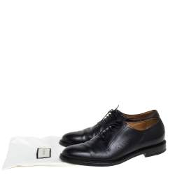 Pre Owned حذاء ديربي غوتشي فرينغ جلد بروغي أسود مقاس 44