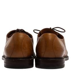 Pre Owned Gucci Tan Bee Brogue Detail Leather Lace Up Oxford Size 44