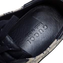 Pre Owned حذاء رياضي غوتشي كانفاس سوبريم جي جي و جلد بيج / أزرق مقاس 45