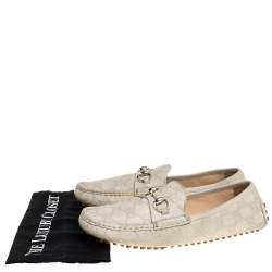 مملوكة مسبقًا  حذاء لوفرز غوتشي هورسبيت جلد غوتشيسيما كريمي مقاس 40