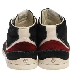 Gucci Tricolor Suede Leather Zig Zag High Top Sneakers Size 44.5