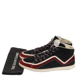 Gucci Tricolor Suede Leather Zig Zag High Top Sneakers Size 44.5
