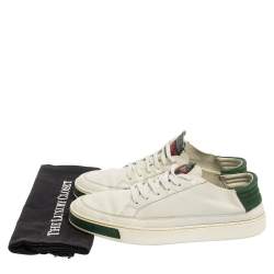 Gucci White Leather Low Top Sneakers Size 40.5