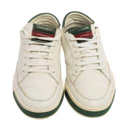Gucci White Leather Low Top Sneakers Size 40.5