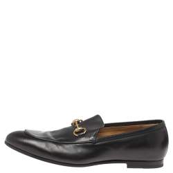 Pre Owned Gucci Black Leather Horsebit Loafers Size 42.5
