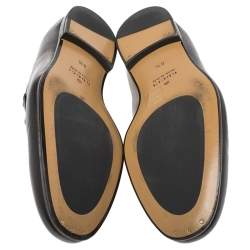 Pre Owned Gucci Black Leather Horsebit Loafers Size 42.5