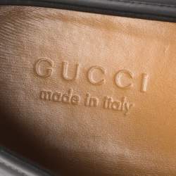 Pre Owned Gucci Black Leather Horsebit Loafers Size 42.5