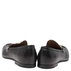 Pre Owned Gucci Black Leather Horsebit Loafers Size 42.5
