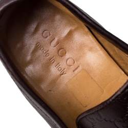 Pre Owned Gucci Brown Guccissima Leather Horsebit Loafers Size 42.5