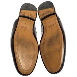 Pre Owned Gucci Black Leather Princetown Horsebit Mules Size 43