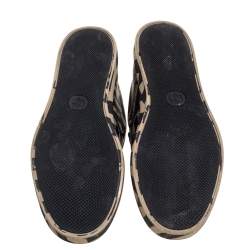 مملوكة مسبقًا Gucci Beige/Black GG Caleido Canvas Dublin Slip-on Sneakers Size 42