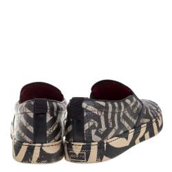 مملوكة مسبقًا Gucci Beige/Black GG Caleido Canvas Dublin Slip-on Sneakers Size 42