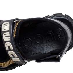 Pre Owned صندل غوتشي شعار الماركة شبك و جلد رصاصي مقاس 41