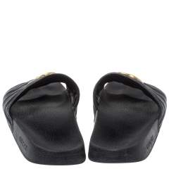 Pre Owned صندل سلايد غوتشي "مارمونت" جي جي جلد أسود مقاس 43