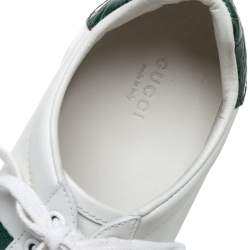 Gucci White Leather Ace Web Detail Low Top Sneakers Size 40
