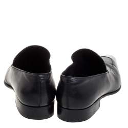 Gucci Black Leather Slip On Loafers Size 43