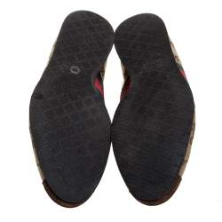 مملوكة مسبقًا Gucci Beige/Brown GG Canvas And Suede Leather Web Detail Low Top Sneakers Size 42.5