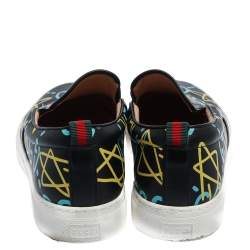 Pre Owned Gucci Black Leather Gucci Ghost Slip On Sneakers Size 44