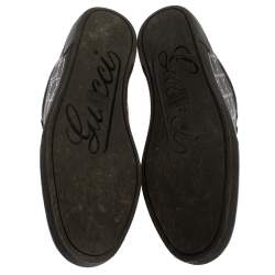 Pre Owned حذاء رياضي غوتشي منخفض من أعلى جلد أمبريم جي جي أسود مقاس 40