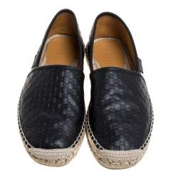 Pre Owned صندل غوتشي جلد غوتشيسيما أسود سليب أون إسبادريل مقاس 40.5