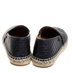 Pre Owned صندل غوتشي جلد غوتشيسيما أسود سليب أون إسبادريل مقاس 40.5