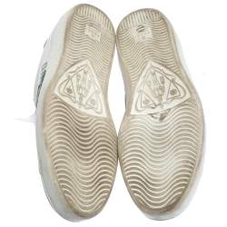 Pre Owned Gucci White Leather Ace Gucci Band Sneakers Size 44