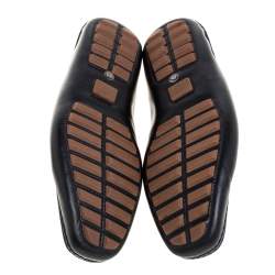 Pre Owned حذاء لوفرز غوتشى هورسبيت بامبو جلد أسود مقاس 42.5 