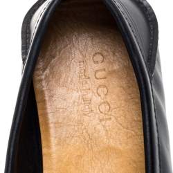 Pre Owned حذاء لوفرز غوتشى هورسبيت بامبو جلد أسود مقاس 42.5 