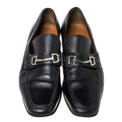 Gucci Black Horsebit Leather Loafers Size 39.5