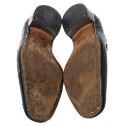 Gucci Black Horsebit Leather Loafers Size 39.5