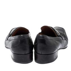 Gucci Black Horsebit Leather Loafers Size 39.5