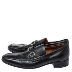 Gucci Black Horsebit Leather Loafers Size 39.5
