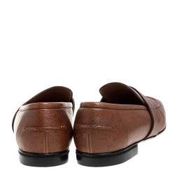 Pre Owned حذاء لوفر غوتشي شعار جي جي جلد بني مقاس 41.5