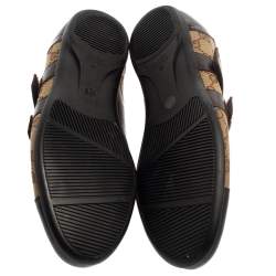 Gucci Brown/Beige GG Canvas And Leather Dragon Low Top Sneakers Size 41.5