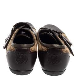Gucci Brown/Beige GG Canvas And Leather Dragon Low Top Sneakers Size 41.5