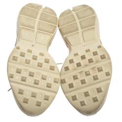 مملوكة مسبقًا حذاء رياضى غوتىشى نعل سميك شعار جى جى ريتون جلد بيج فاتح مقاس 42