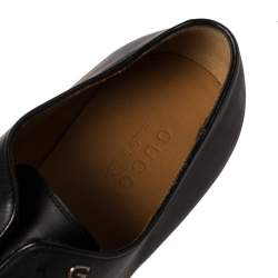 Gucci Dark Black Leather Lace Up Oxfords Size 41