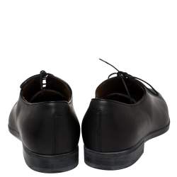Gucci Dark Black Leather Lace Up Oxfords Size 41